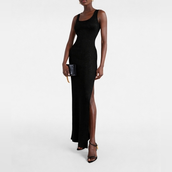 Tom Ford Dresses & Skirts - Tom Ford Black Knit Metallic Maxi dress Size XXS